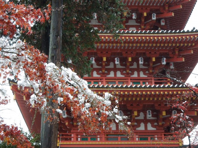 高幡不動雪景色